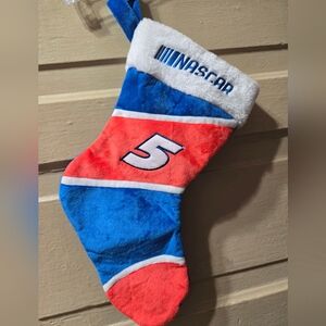 Nascar Foco #5 Kyle Larson Embroidered Colorblock Christmas Stocking NWT